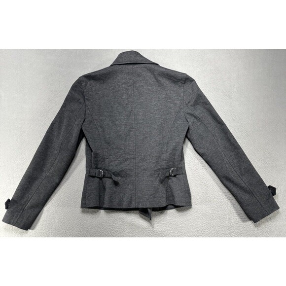 Lauren Ralph Lauren Jacket Womens Small Gray Herringbone Moto Biker Wool Blend - Picture 8 of 14
